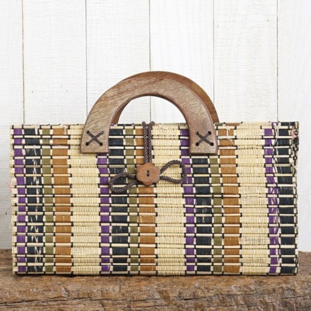 Love Stitch multi colored clutch